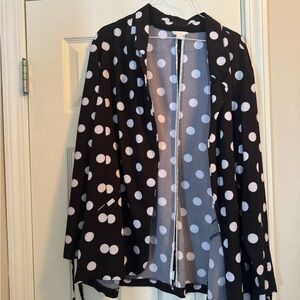 Chic Black and White Polka Dot Blazer